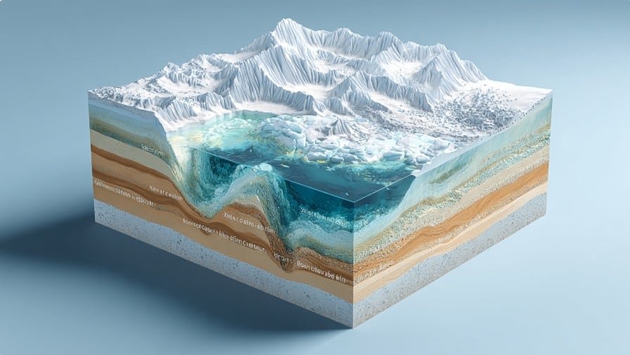 Схема формирования ледника в разрезе
