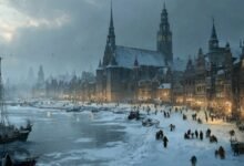 Исторический холод в Европе, замёрзший город