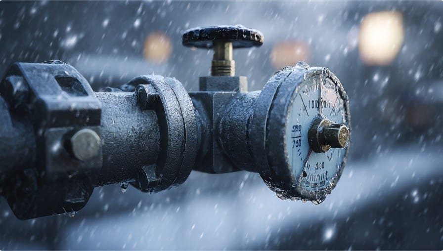 Обледеневший регулятор давления