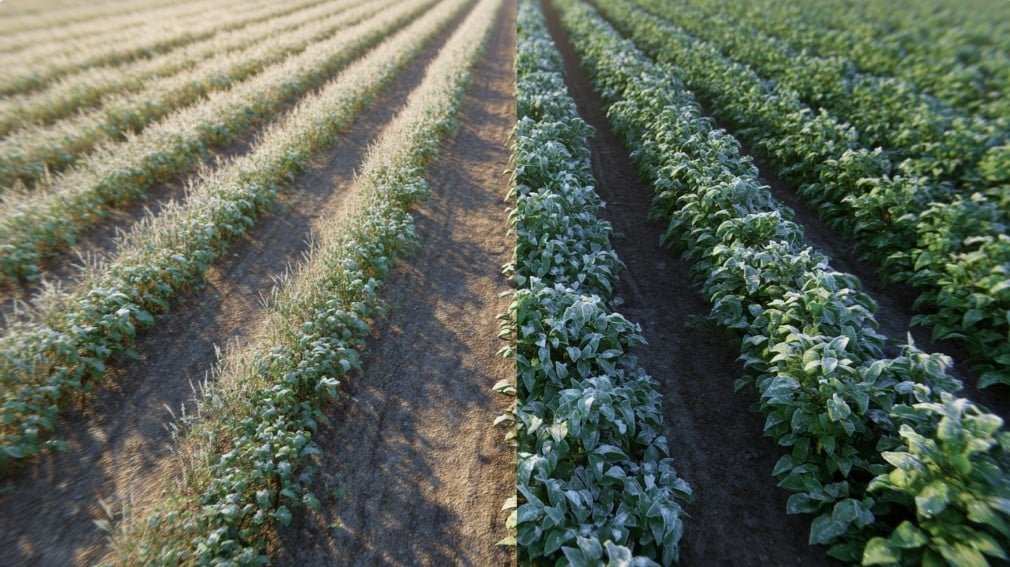 Сравнение повреждённых и здоровых культур