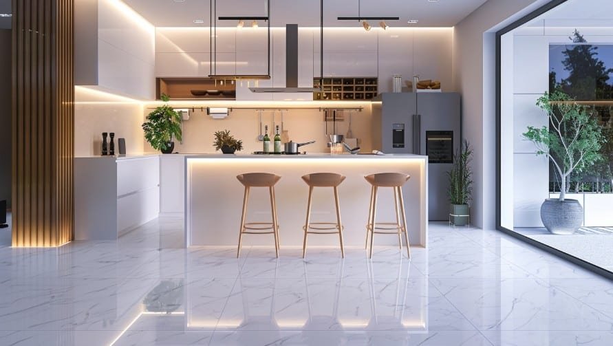 Электрический тёплый пол под плитку на кухне