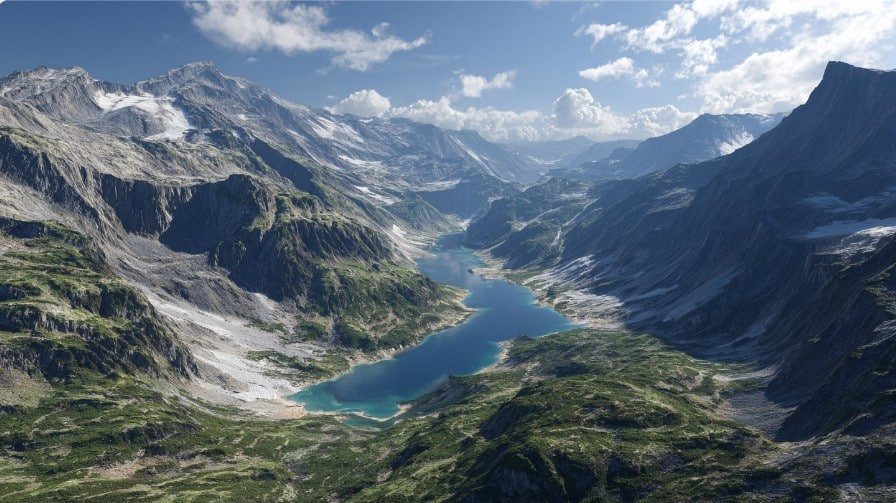 U-образная ледниковая долина с моренами