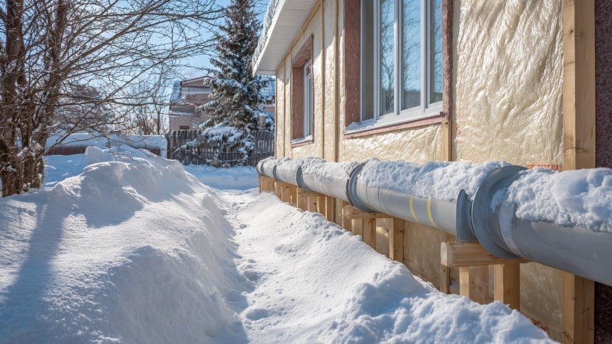 Утепление газовых труб на участке