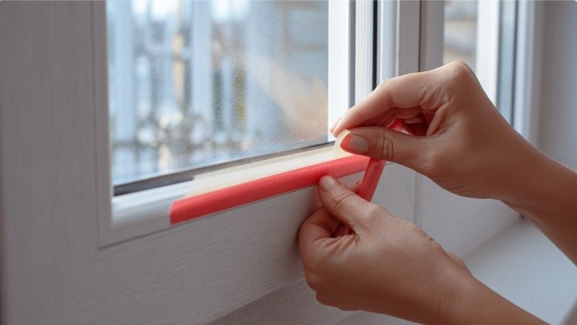 Герметизация окна уплотнительной лентой