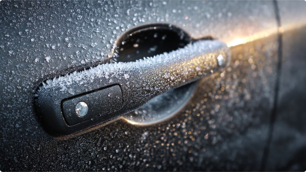 Замерзшая дверная ручка автомобиля