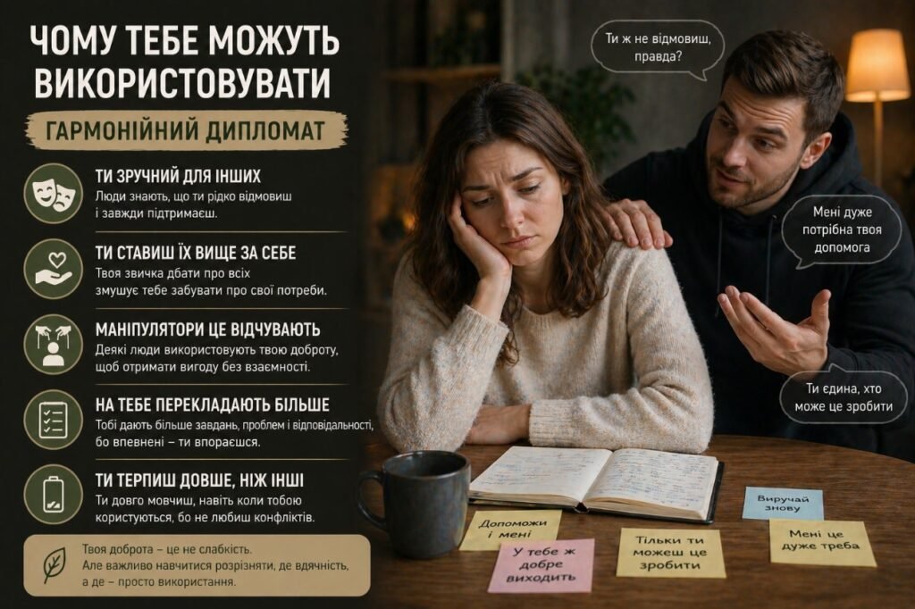 Чому гармонійного дипломата можуть використовувати — маніпуляція, тиск і складність сказати ні