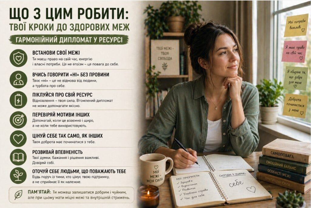 Що робити гармонійному дипломату — розвиток особистості, встановлення меж і баланс між собою та іншими