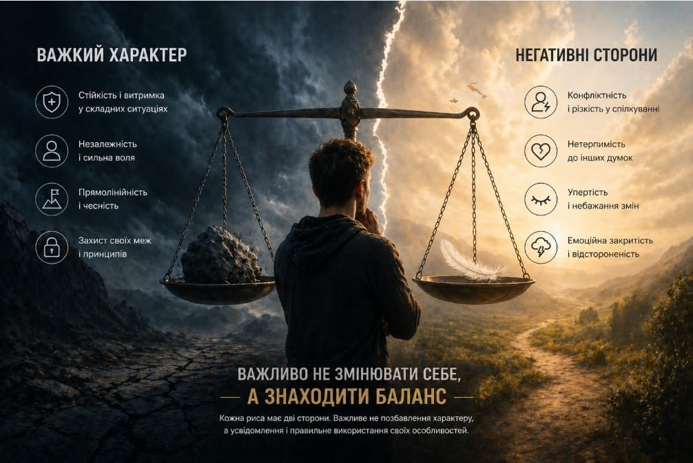 Баланс характеру людини — сильні і слабкі сторони важкого характеру у різних ситуаціях