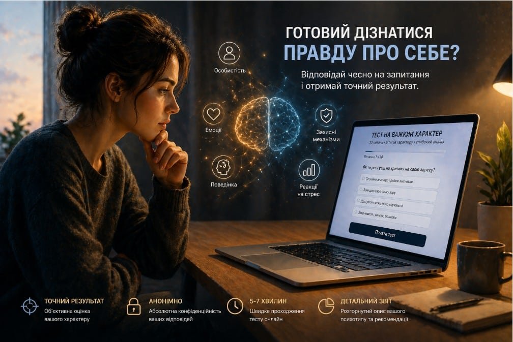 Пройти тест на важкий характер онлайн — психологічний тест особистості з питаннями і результатом