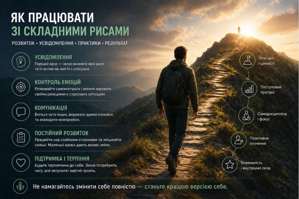 Робота над характером людини — розвиток особистості після тесту на важкий характер