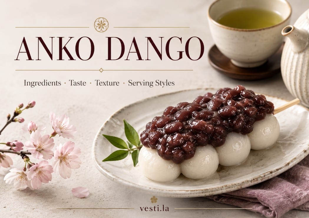 Anko dango guide covering ingredients, taste, texture and serving styles