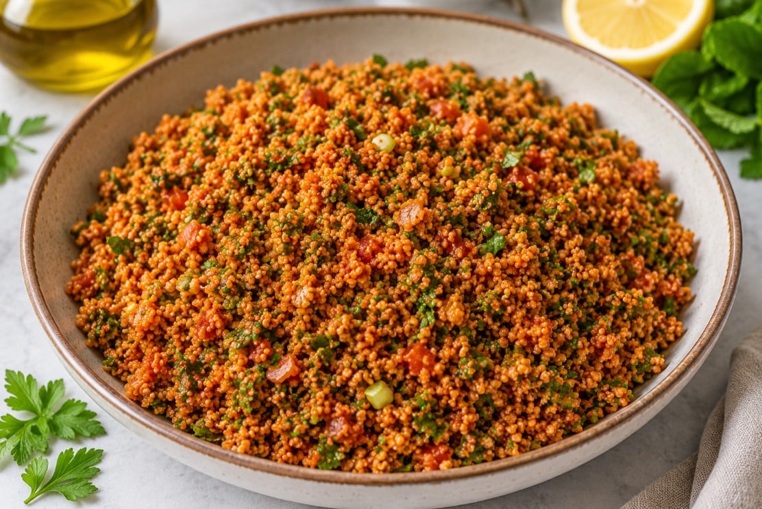 Correct tender and separate grain texture in Turkish kisir