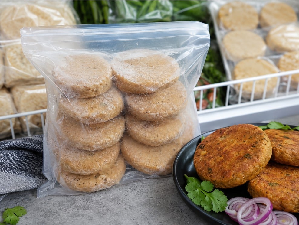 Frozen shami kebab patties for home cooking