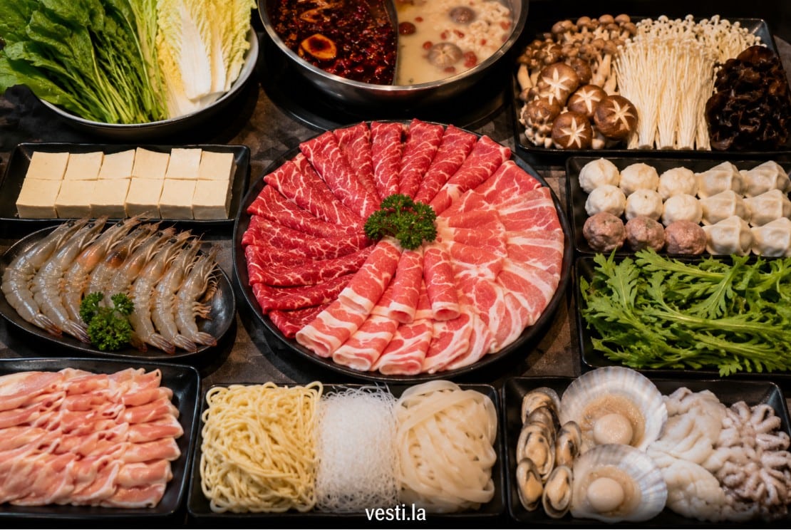 Balanced beginner hot pot ingredients arranged in manageable portions