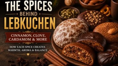 Lebkuchen Spice Guide: Cinnamon, Clove, Cardamom and More 12 German Lebkuchen with cinnamon sticks, cloves, cardamom, star anise, nutmeg, almonds and candied orange peel