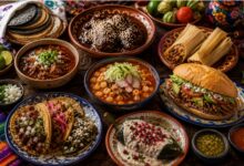 Regional Mexican dishes including mole, birria, pozole, tamales, tortillas and a traditional torta