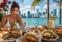 Miami and South Florida dining with Cuban sandwiches, ceviche, arepas, seafood and tropical drinks by the waterfront