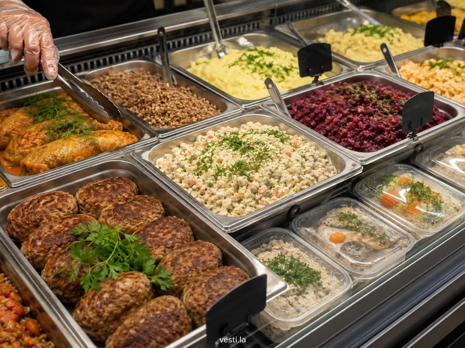 Russian Food Near Me: Restaurants, Delis, Markets and Delivery 2 Russian prepared food selection with traditional dishes and side dishes