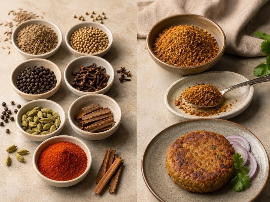 Shami Kebab Essentials: What to Buy for Better Homemade Kebabs 6 Individual spices and spice-blend ingredients for shami kebab