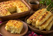 Sonso de yuca recipe with baked cassava and cheese squares and grilled sonso al palo