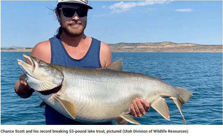 Рыбак из Юты побил 32-летний рекорд, выловив 53-фунтовую форель